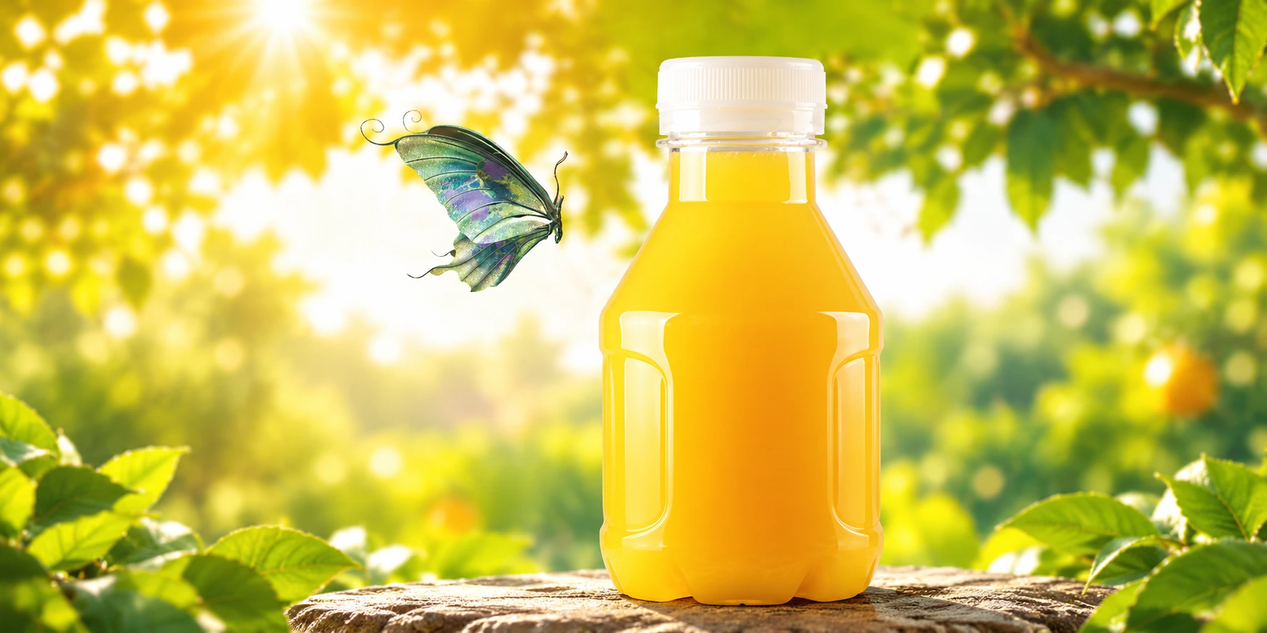 Beverage bottle, AI-expanded application illustration