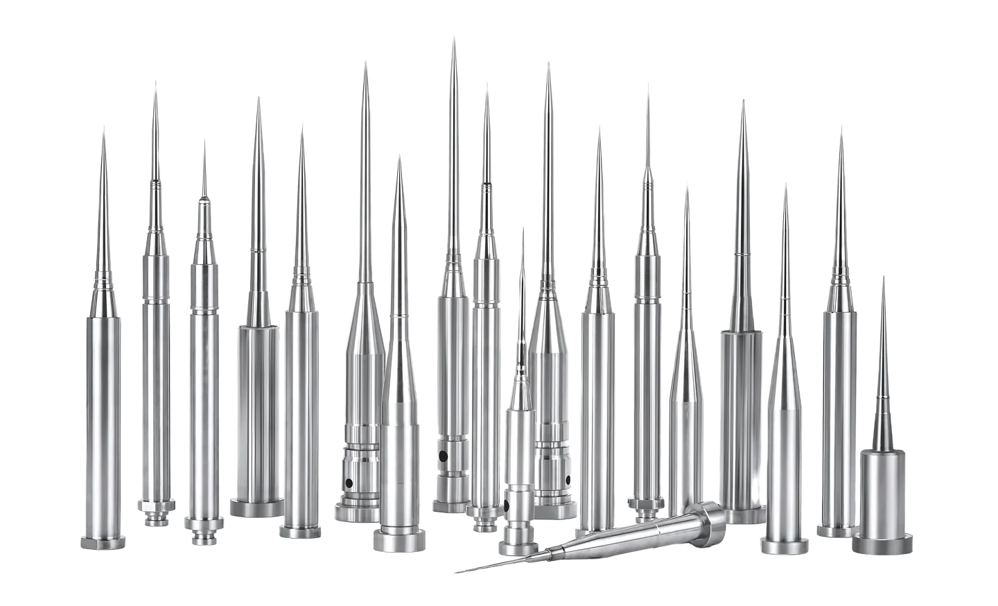 Stepped and slender core pin examples from the company image library