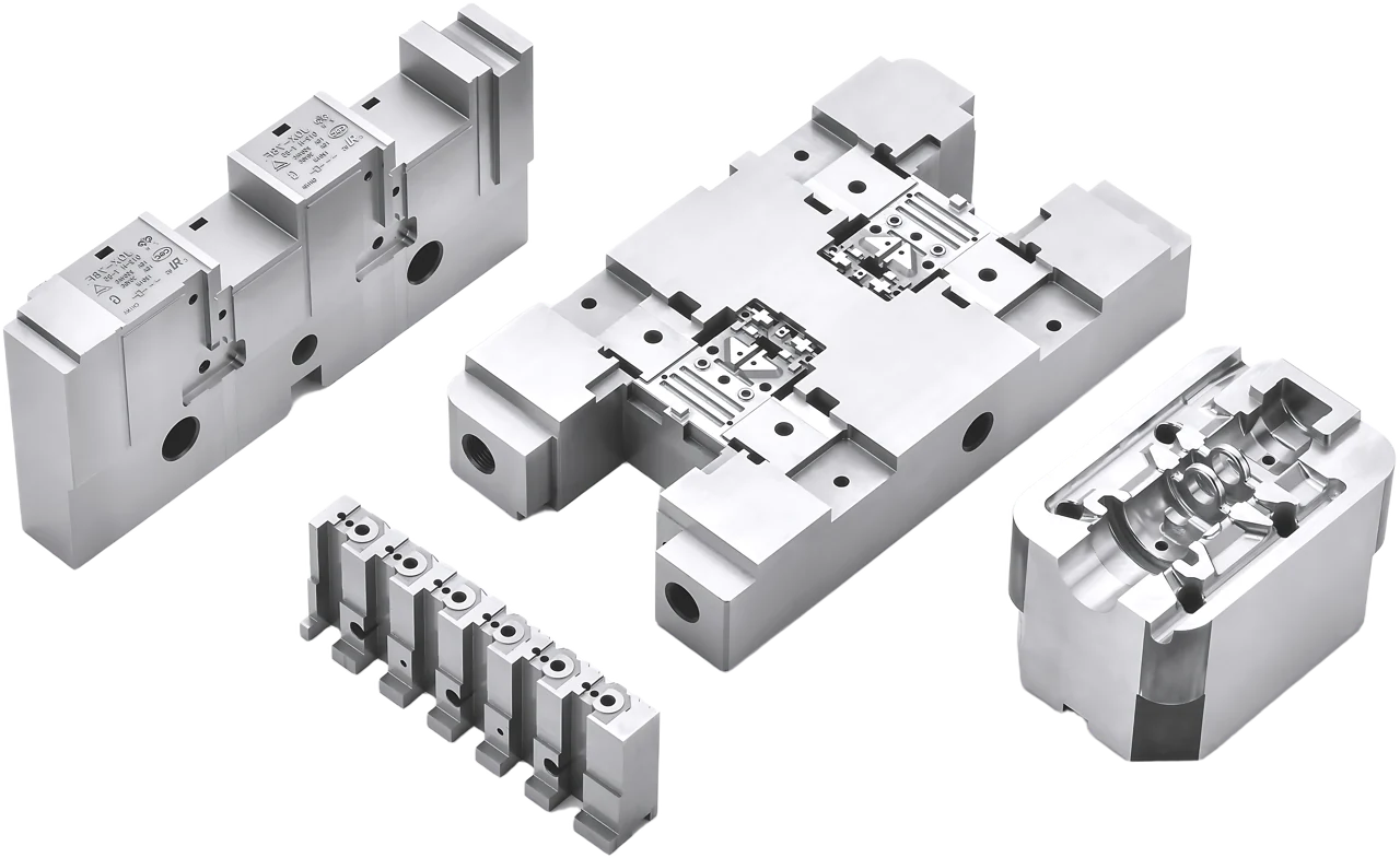 Machined mold components with pockets, holes and intricate forming surfaces