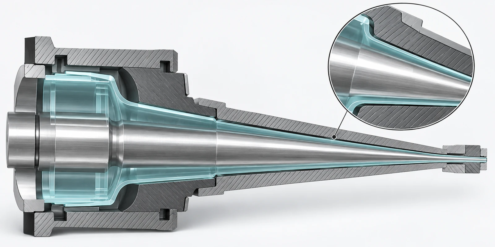 AI section concept showing a tapered core inside its cavity