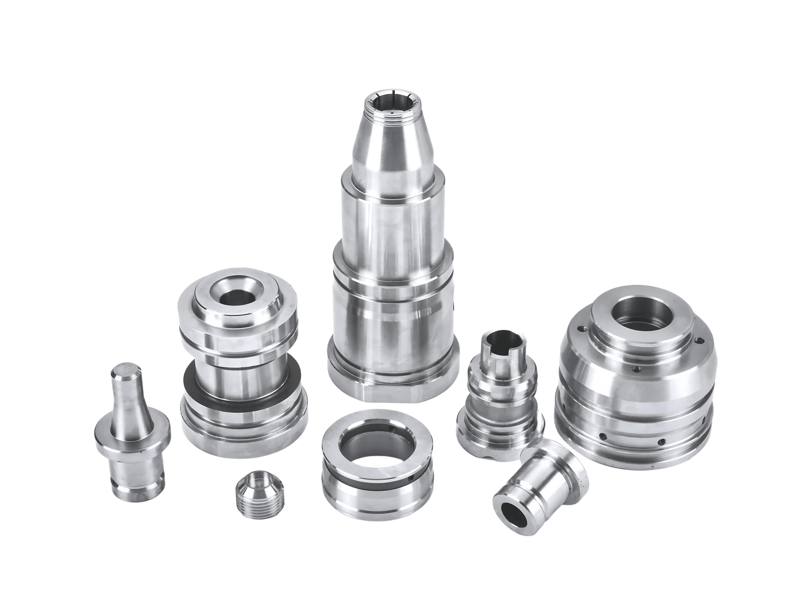 Photo-based cutout of stepped cylindrical mold components and ring-shaped inserts