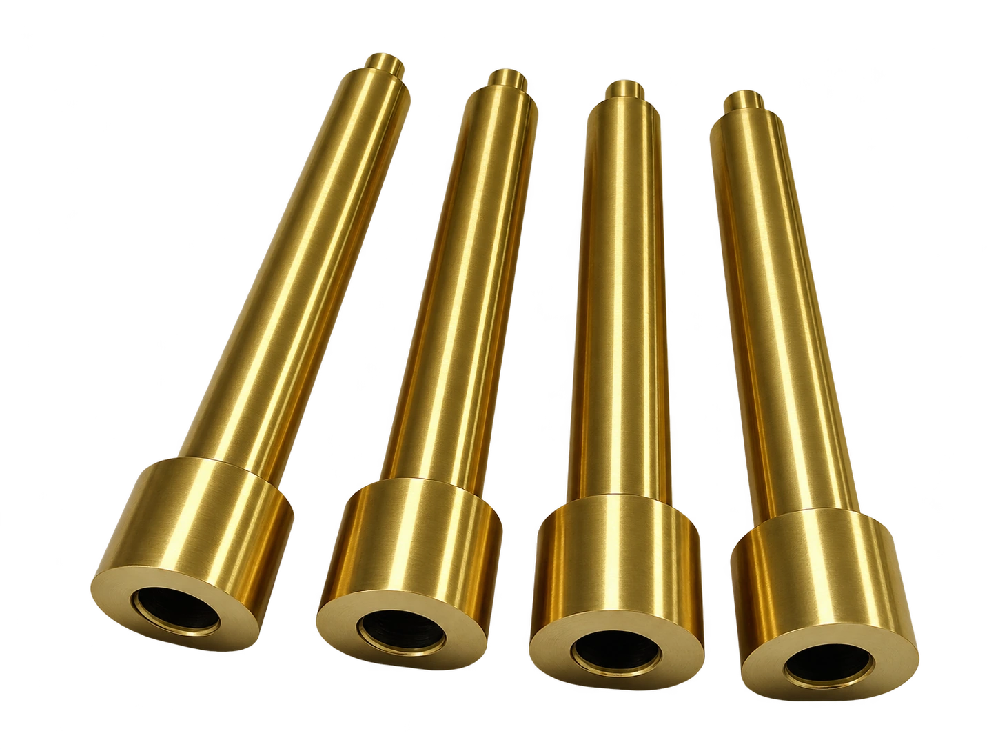 Flanged ends, long outside profiles and visible bores.